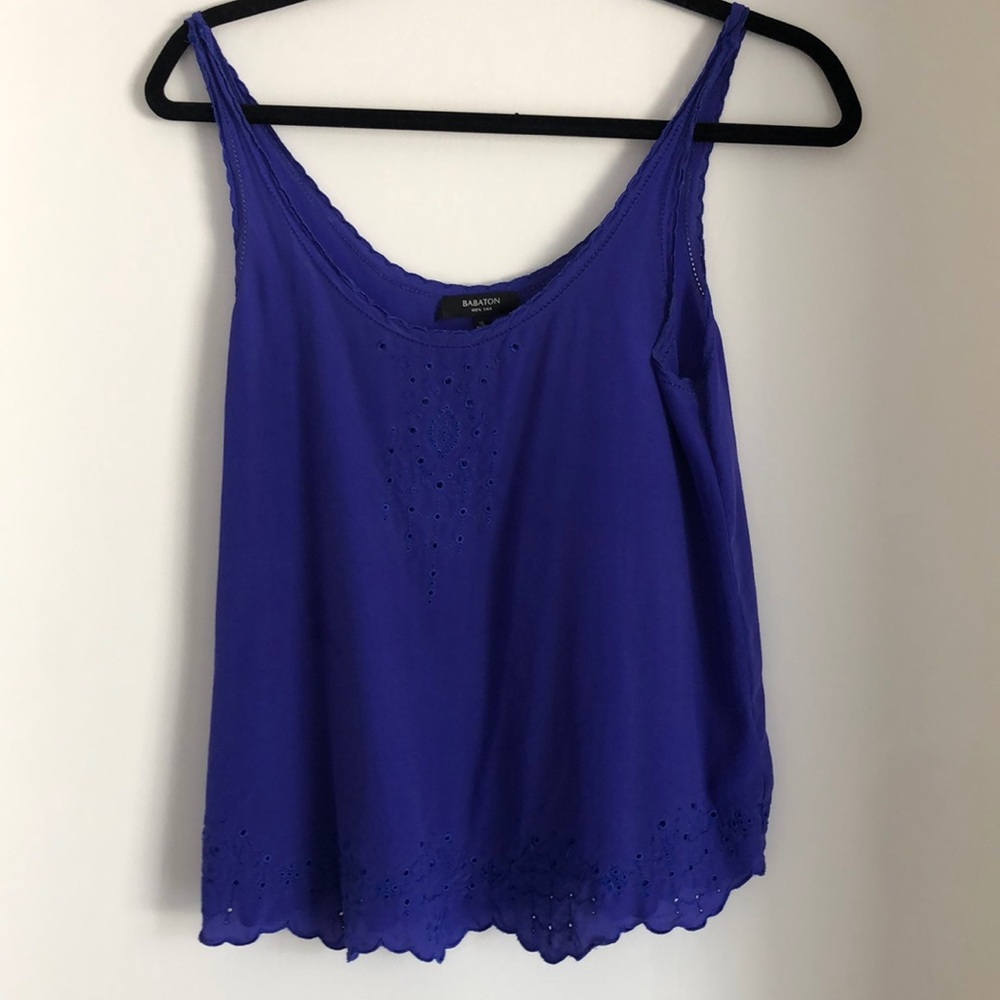 Aritzia Babatpn 100% Silk Eyelet Tank